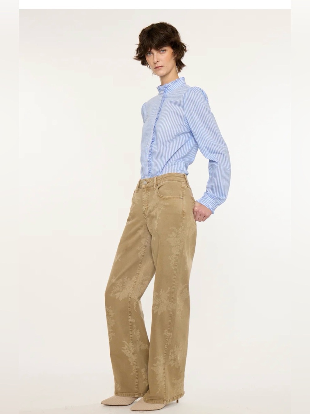 NWT KANCAN Wendy Mid Rise Wide Leg Trousers Sz 7/27